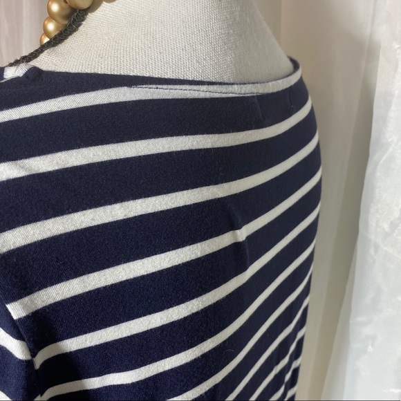 Calvin Klein Soft Scoopneck Navy/White Striped Top - Picture 12 of 16